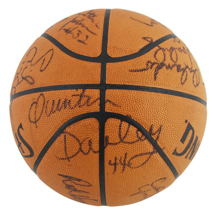 1984-85 Bulls (13) Jordan, Woolridge Signed Spalding Basketball PSA & JSA LOAs