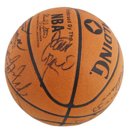 1984-85 Bulls (13) Jordan, Woolridge Signed Spalding Basketball PSA & JSA LOAs