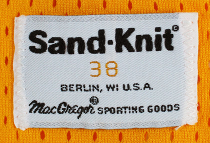 Lakers Magic Johnson "HOF 02" Signed Yellow MacGregor Sand-Knit Jersey BAS Wit 3