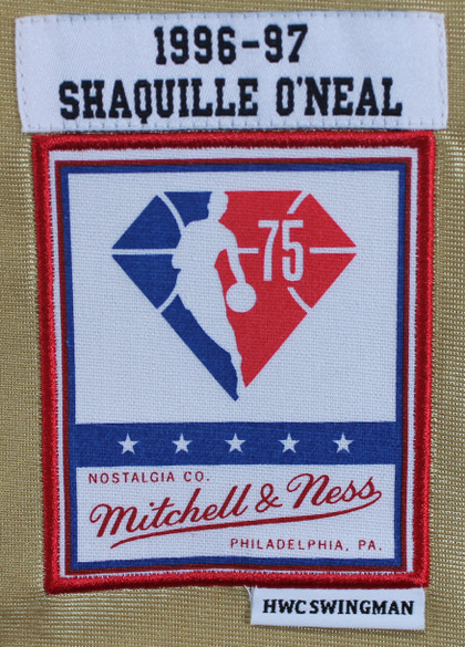 Lakers Shaquille O'Neal Authentic Signed Gold M&N 75th Anniversary Jersey BAS W