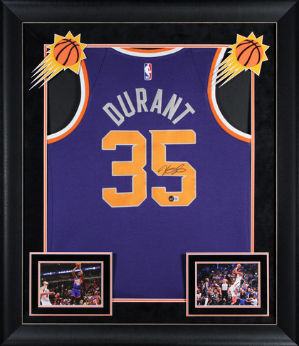Suns Kevin Durant Signed Purple Nike Icon Edition Framed Jersey BAS Witnessed