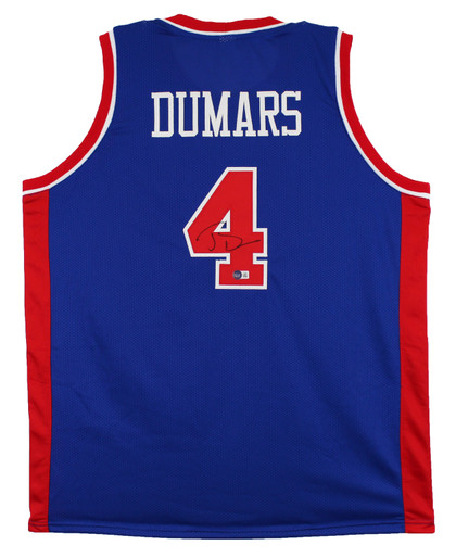 Joe Dumars Authentic Signed Blue Pro Style Jersey Autographed BAS Witnessed