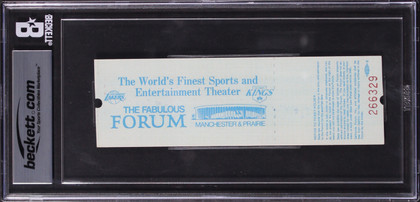 Magic Johnson 82 Finals MVP Signed 1982 Game 6 Ticket EX-MT 8 Auto 10 BAS Slab 1