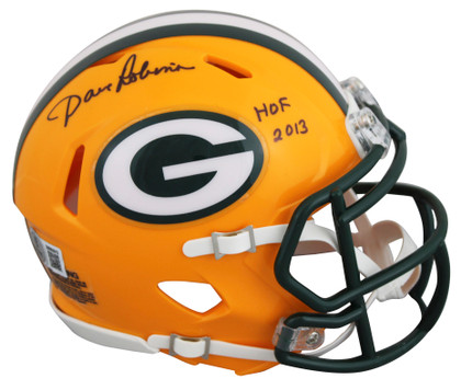Packers Dave Robinson "HOF 2013" Signed Speed Mini Helmet W/ Case BAS Witnessed