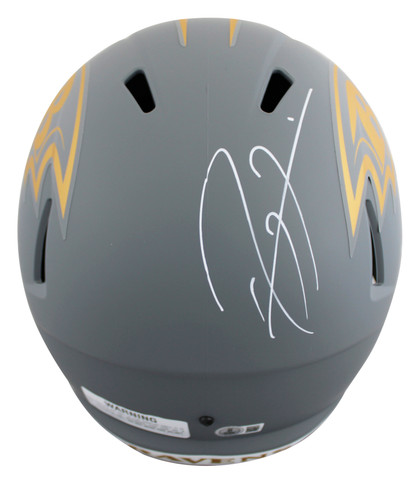 Ravens Ray Lewis Signed Slate Full Size Speed Rep Helmet W/ Case BAS Witnessed