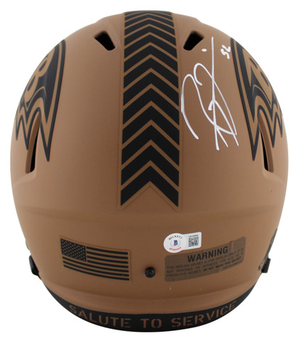 Ravens Ray Lewis Signed STS II Full Size Speed Rep Helmet W/ Case BAS Witnessed