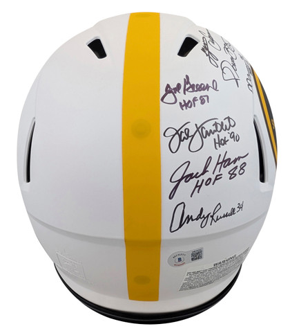 Steelers Greats (15) Signed Lunar Full Size Speed Proline Helmet W/ Case BAS Wit