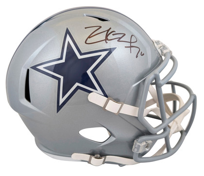 Cowboys Zack Martin Signed Full Size Speed Rep Helmet W/ Case BAS Witnessed