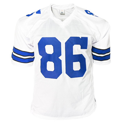 Luke Schoonmaker Signed Dallas White Football Jersey (JSA)