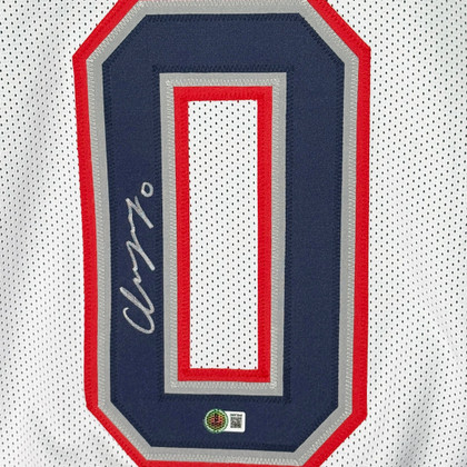 Christian Gonzalez Signed New England White Football Jersey (Beckett)