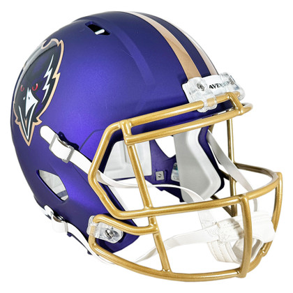 Ray Lewis Signed Baltimore Ravens Alt 2024 Speed Full-Size Replica Football Helmet (Beckett)