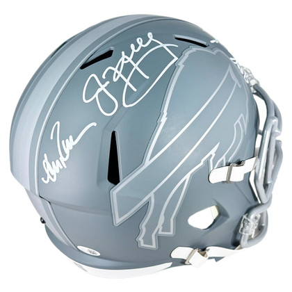 Bills Triplets Signed Buffalo Bills Slate Alternate Speed Full-Size Replica Football Helmet (JSA)