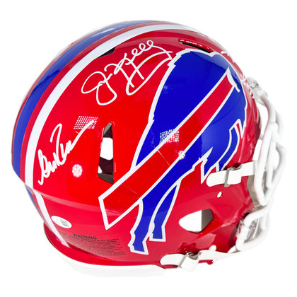 Bills Triplets Signed Buffalo Bills Throwback 87-01 Authentic Speed Full-Size Football Helmet (JSA)