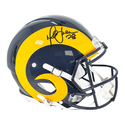 Marshall Faulk Signed Los Angeles Rams Throwback 81-99 Authentic Speed Full-Size Football Helmet (Beckett)