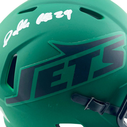 Darrelle Revis Signed New York Jets Rave Mini Football Helmet (Beckett)