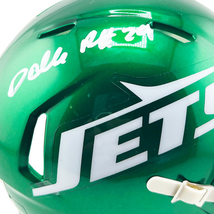 Darrelle Revis Signed New York Jets Tribute Mini Football Helmet (Beckett)