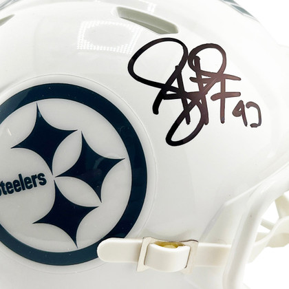 Troy Polamalu Signed Pittsburgh Steelers Salute to Service 2024 Mini Football Helmet (Beckett)