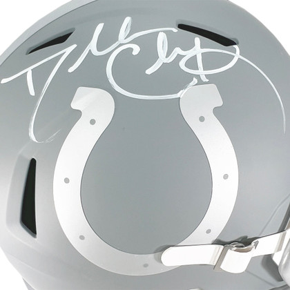 Dallas Clark Signed Indianapolis Colts Slate Alternate Speed Full-Size Replica Football Helmet (Beckett)