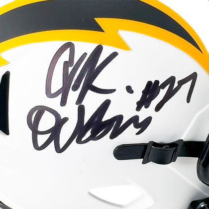 J.K. Dobbins Signed Los Angeles Chargers Lunar Mini Football Helmet (JSA)