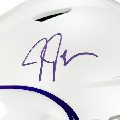 Justin Jefferson Signed Minnesota Vikings Alt 2024 SpeedFlex Full-Size Replica Football Helmet (Beckett)