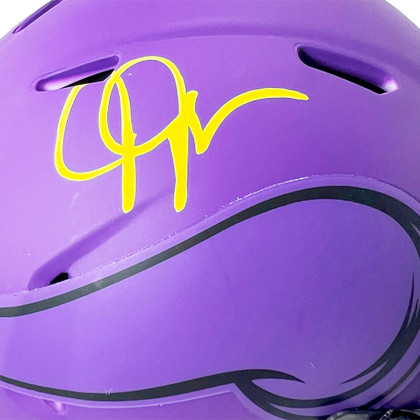 Justin Jefferson Signed Minnesota Vikings Rave Mini Football Helmet (Beckett)