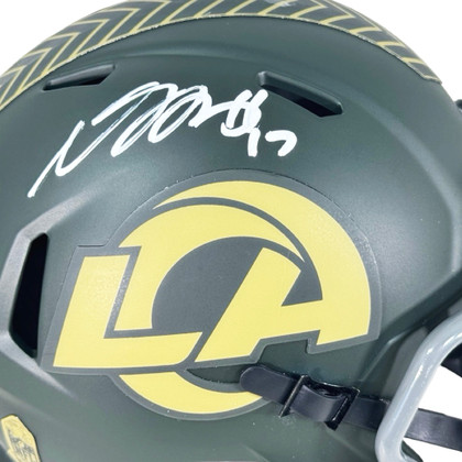 Davante Adams Signed Los Angeles Rams Salute to Service 2025 Mini Football Helmet (JSA)