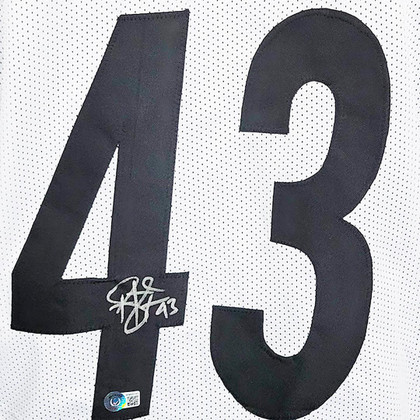 Troy Polamalu Signed Pittsburgh White Football Jersey (Beckett)