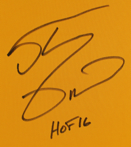 Shaquille O'Neal "HOF" Signed Yellow M&N 99-00 HWC Authentic Framed Jersey BAS W