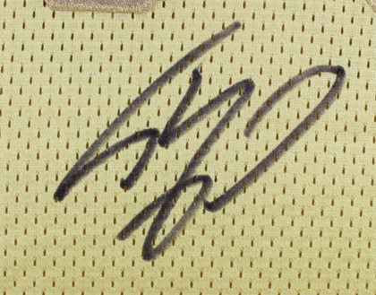 Lakers Shaquille O'Neal Signed Gold 96-97 M&N HWC Swingman Framed Jersey BAS Wit