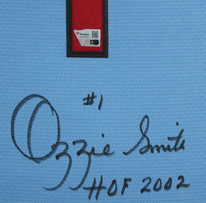 Cardinals Ozzie Smith Authentic Signed Light Blue Nike Framed Jersey Fanatics