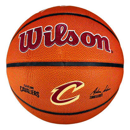 Ron Harper Signed Cleveland Cavaliers Wilson NBA Team Logo Basketball (JSA)