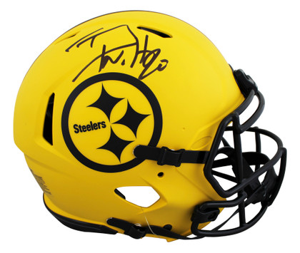Steelers T.J. Watt Signed Rave Full Size Speed Proline Helmet W/ Case BAS Wit