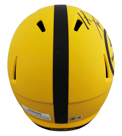 Steelers T.J. Watt Signed Rave Full Size Speed Rep Helmet W/ Case BAS Witnessed