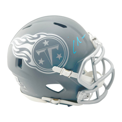 Chris Johnson Signed Tennessee Titans Slate Alternate Speed Mini Football Helmet (Beckett)