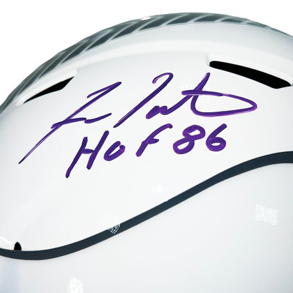 Frank Tarkenton Signed HOF 86 Inscription Minnesota Vikings Salute to Service 2024 Full-Size Replica Football Helmet (Beckett)
