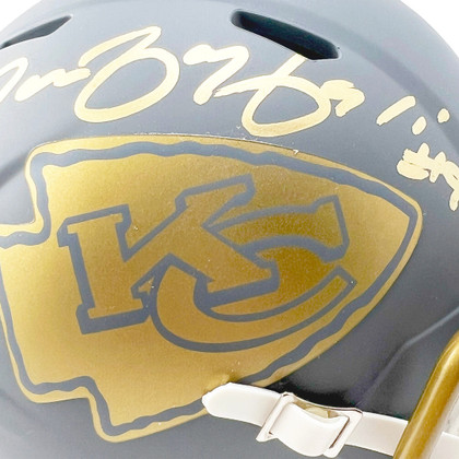 Tamba Hali Signed Kansas City Chiefs Slate Alternate Speed Mini Football Helmet (Beckett)