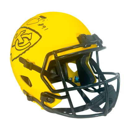 Tamba Hali Signed Kansas City City Rave Full-Size Replica Football Helmet (Beckett)