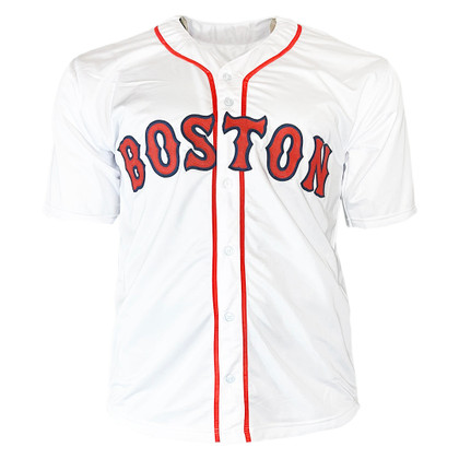 Wade Boggs Signed Inscription Boston White Baseball Jersey Silver Ink (JSA)