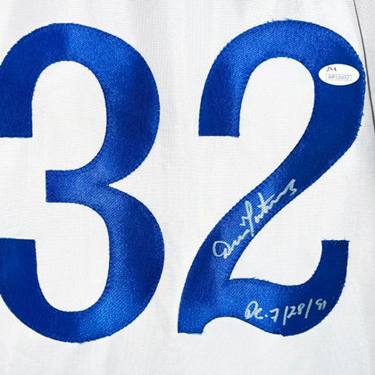 Dennis Martinez Signed DC 7/28/91 Inscription Montreal White Baseball Jersey (JSA)