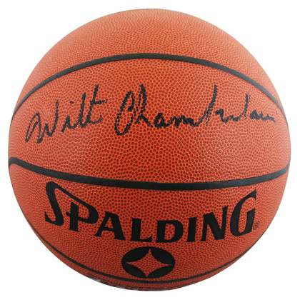 Lakers Wilt Chamberlain Authentic Signed Spalding  I/O Basketball JSA #ZZ51475