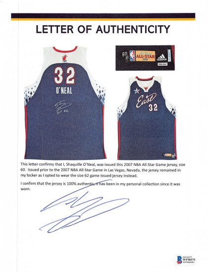 Shaquille O'Neal Signed Team Issued Navy 2007 NBA ASG Adidas Jersey BAS & SIA
