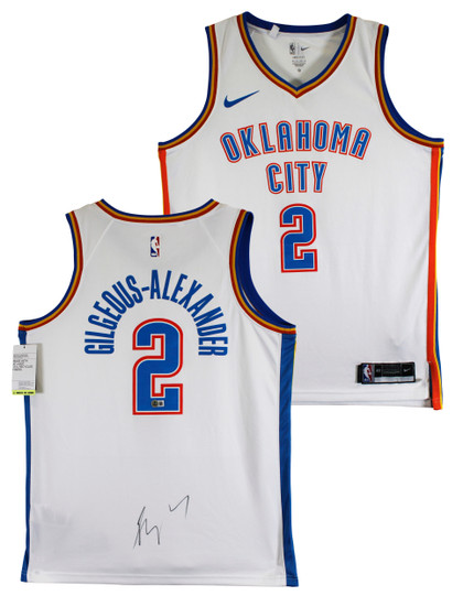 Thunder Shai Gilgeous-Alexander Signed White Nike Swingman Jersey BAS #BS78061