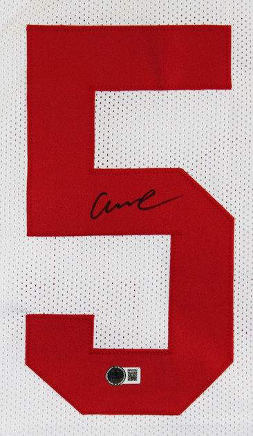 Abdul Carter Authentic Signed White Pro Style Jersey Autographed BAS Witnessed