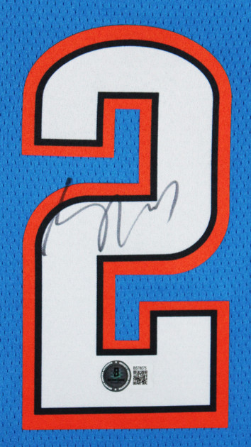 Thunder Shai Gilgeous-Alexander Signed Blue Nike Framed Jersey BAS #BS78075