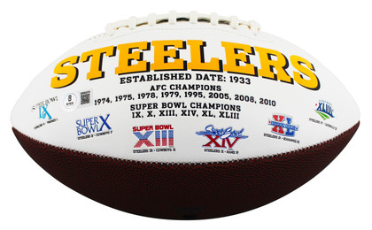 Steelers Jack Sawyer Signed Rawlings White Panel Logo Football BAS Witnessed