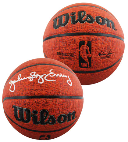 76ers Julius "Dr. J." Erving Signed Wilson Basketball W/ Case BAS Witnessed