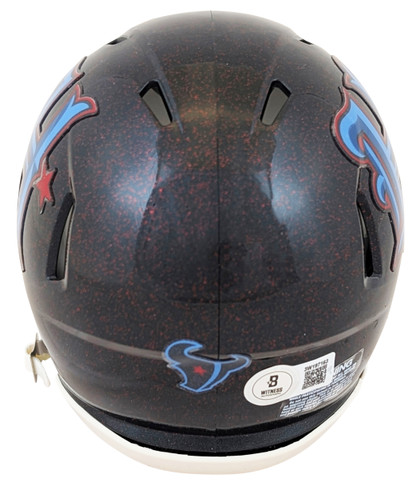 Texans Nico Collins Signed 2024 On-Field Alt H-Town Speed Mini Helmet BAS Wit