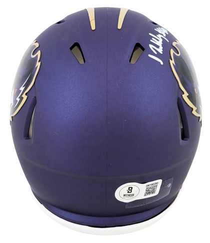 Ravens Isaiah Likely Signed 2024 On-Field Alt Speed Mini Helmet W/ Case BAS Wit