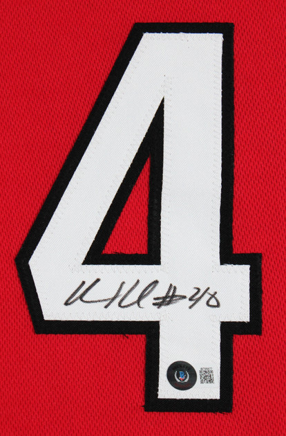 Heat Udonis Haslem Authentic Signed Red Pro Style Framed Jersey BAS Witnessed