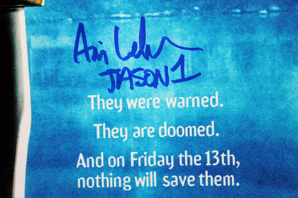Ari Lehman "Jason 1" Authentic Signed Friday The 13th 12x18 Mini Poster PSA/BAS Version 1